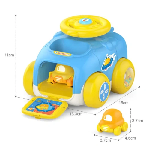 Бебешка занимателна играчка Синя кола Катапулт PAT67990