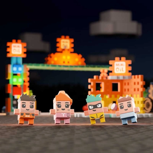 Детски мини вафлен конструктор Бензиностанция 148 части PAT68146