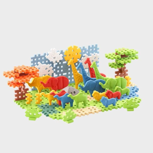 Детски мини вафлен конструктор Животни от саваната 100 части PAT68148