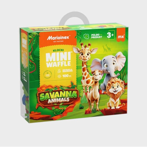 Детски мини вафлен конструктор Животни от саваната 100 части PAT68148
