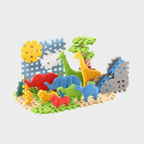 Детски мини вафлен конструктор Животни от саваната 50 части PAT68149