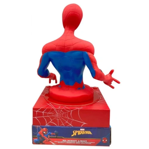 Детска червена 3D лампа с будилник Spiderman PAT68212