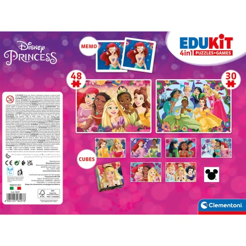 Комплект 4 броя детски пъзела + Игри Disney Princess Eдукит  PAT68304