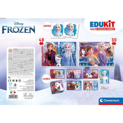 Комплект 4 броя детски пъзела + Игри Frozen Edukit PAT68305