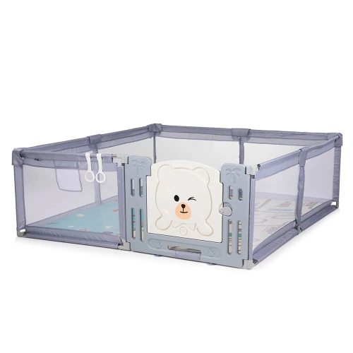 Детска сива кошара с врата за игра Amico 180/200cm PAT68335