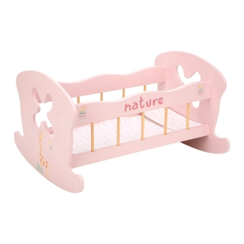 Розово легло-люлка Nature за детски кукли от дърво PAT68366
