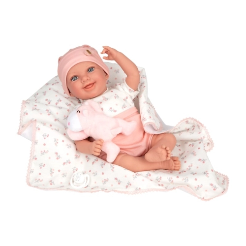 Кукла-бебе Колийн в розово с одеялце и плюшена играчка 40 см PAT68368