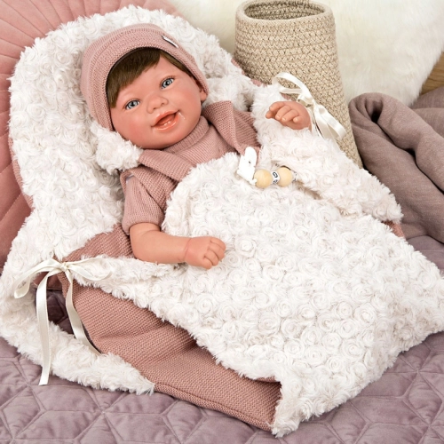 Кукла-бебе Химена в розово и чанта за носене 45 см PAT68371