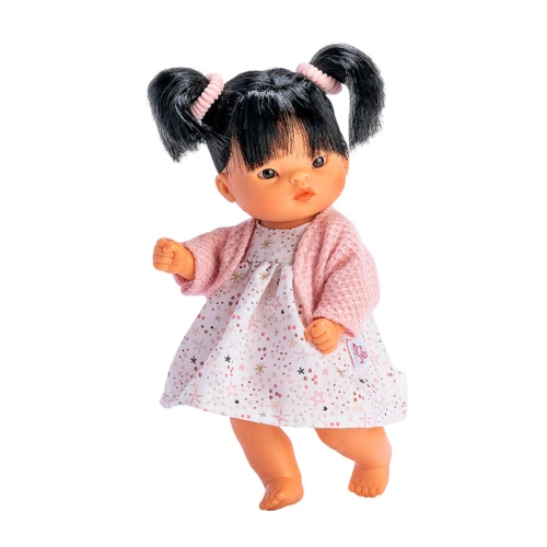Детска кукла Чени с рокля на цветя и розова жилетка 20 см PAT68565