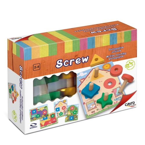 Бебешка дървена игра за завиване Форми и цветове PAT68574