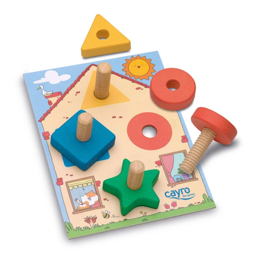 Бебешка дървена игра за завиване Форми и цветове PAT68574