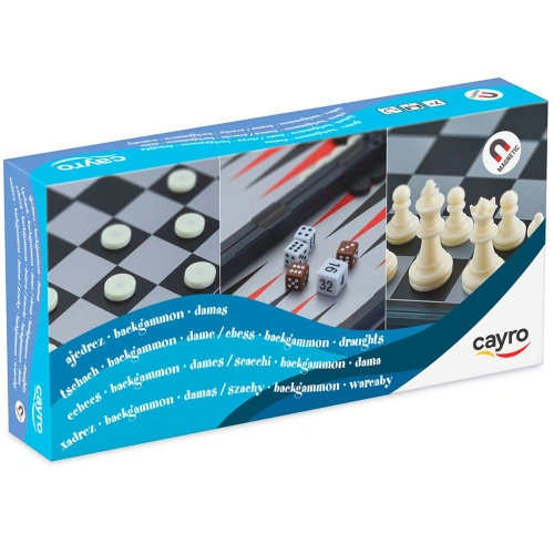 Детски настолни игри Магнитен комплект 3 в 1 Шах, Дама и Таб PAT68589