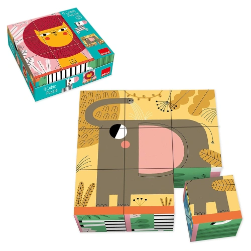 Детски картонени кубчета Животни 9 броя PAT68662