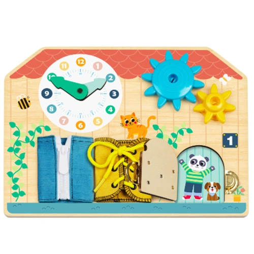 Детска играчка Активна дъска Бизиборд Къща с часовник PAT68748
