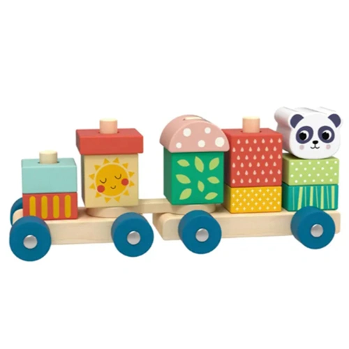 Бебешка играчка Дървено дидактическо влакче Панда PAT68750