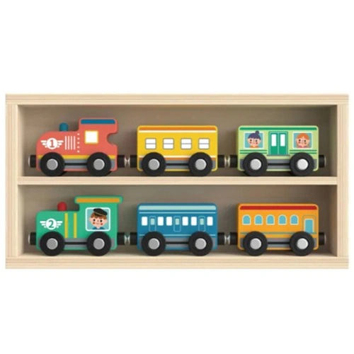 Детски комплект влакчета в дървена кутия PAT68756