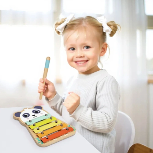 Бебешки музикален инструмент Дървен ксилофон Панда PAT68757