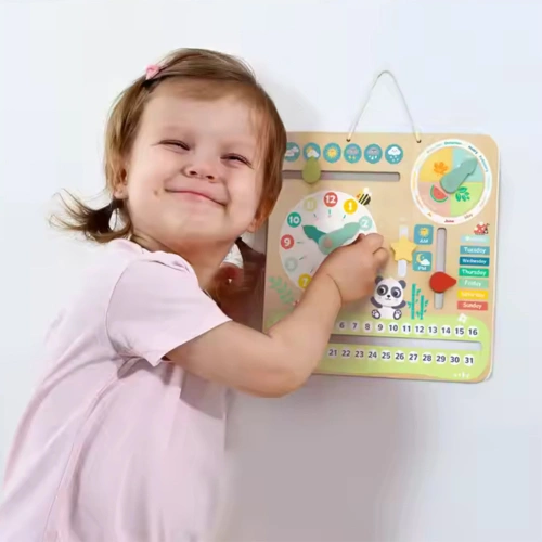 Бебешка дървена образователна играчка Моят първи календар PAT68760