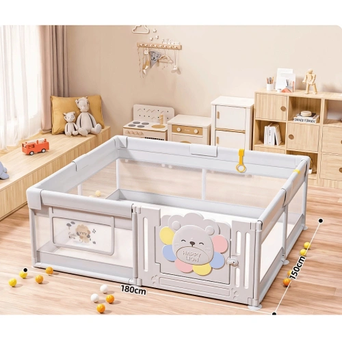 Детска ограда Animal World – Grey с магнитна дъска и кош PAT68818