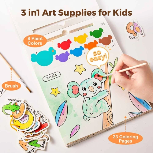 Детска книжка за оцветяване с водни бои Истории с животни PAT68833