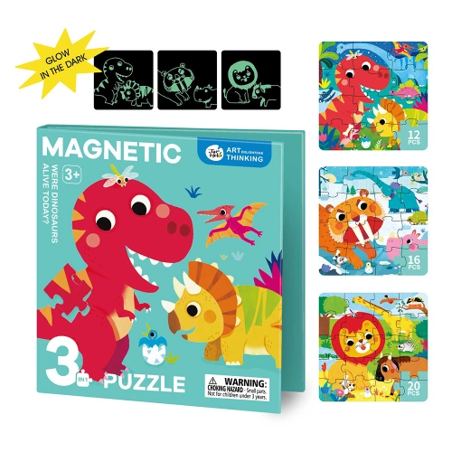 Магнитни прогресивни пъзели Живи ли са динозаврите? 3 в 1 PAT68842