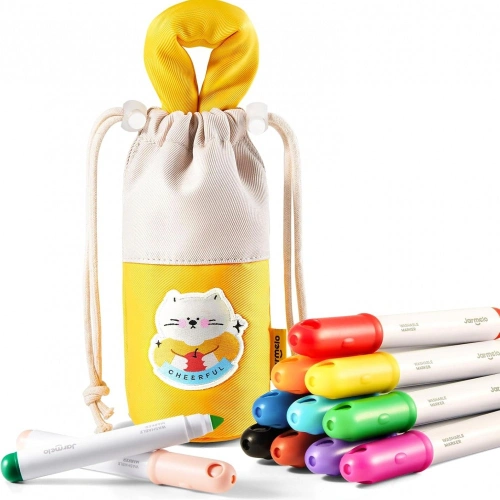 Миещи се детски маркери в текстилна торбичка 12 цвята PAT68844