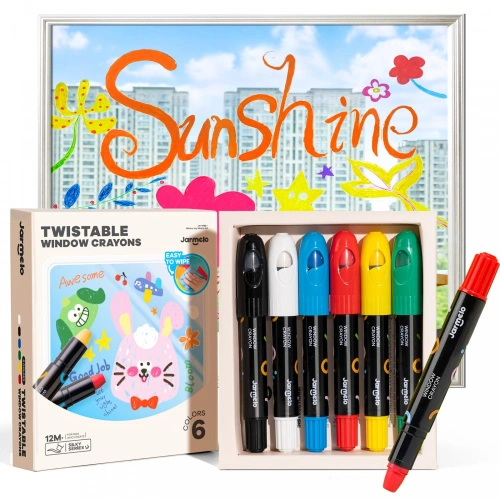 Детски пастели за стъкло с въртящ механизъм 6 цвята PAT68875