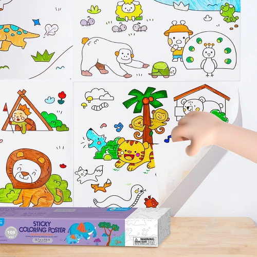 Детски плакат-стикер за оцветяване Истории с животни PAT68877