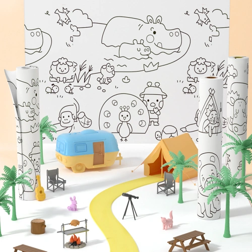 Детски плакат-стикер за оцветяване Истории с животни PAT68877