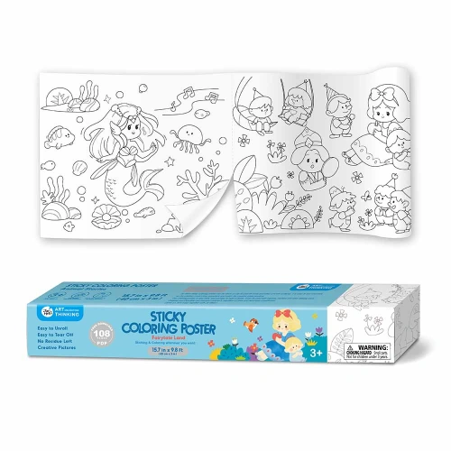 Детски плакат-стикер за оцветяване Приказен свят 40 см x 3 м PAT68878