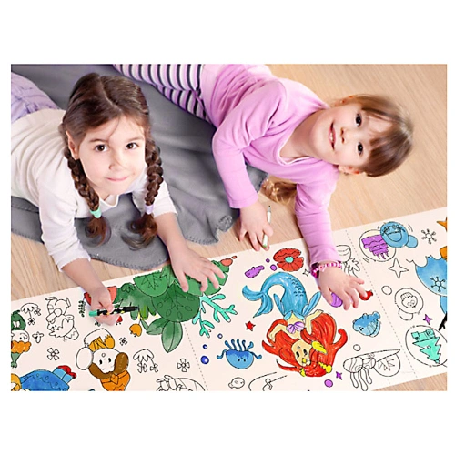 Детски плакат-стикер за оцветяване Приказен свят 40 см x 3 м PAT68878