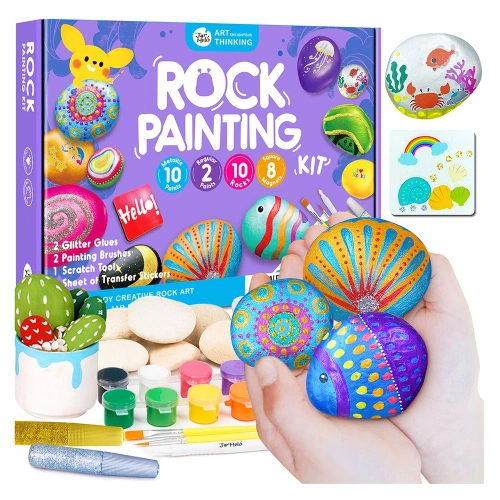 Детски сет Рисуване върху камъни с металически бои и блясък PAT68879