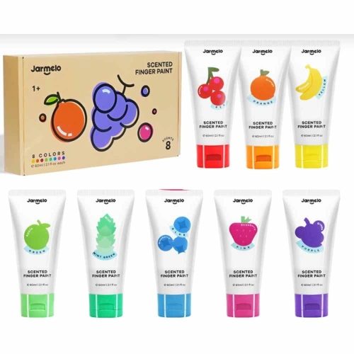 Детски ухаещи боички за рисуване с пръсти 8 цвята PAT68895