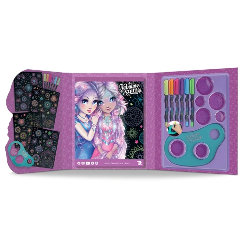 Творчески комплект с черни страници и неонови гел химикалки  PAT69089