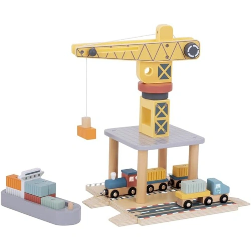 Детски дървен пристанищен кран PAT69164