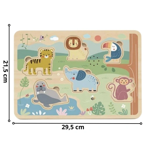 Детски дървен пъзел със звуци Животни PAT69176