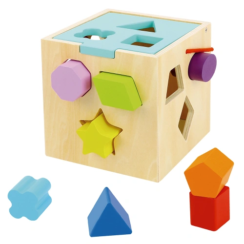 Бебешки комплект за обучение Монтесори 4 в 1 в дървена кутия PAT69178