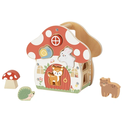 Бебешка образователна играчка Дървен сортер Гъбка PAT69179