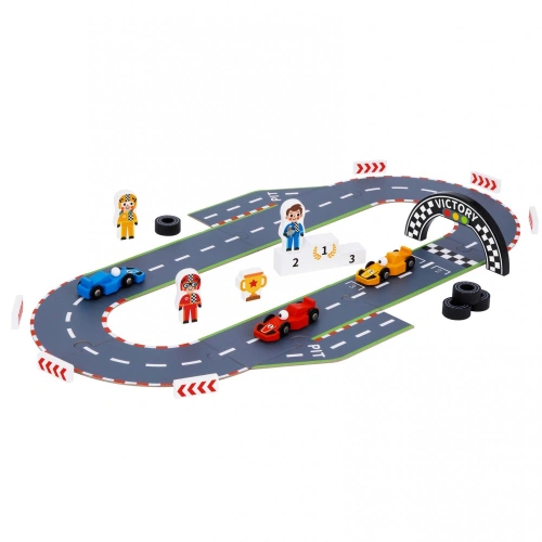 Детска дървена игра Състезание с колички PAT69184