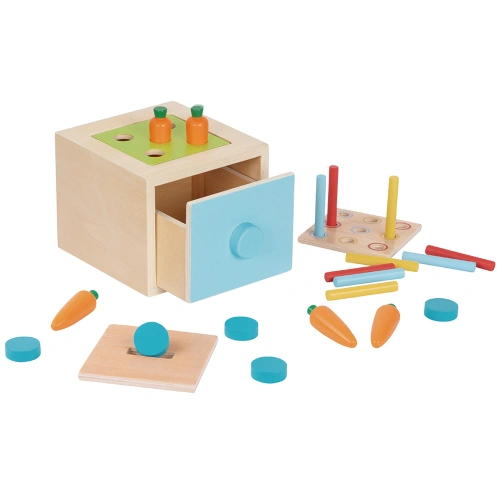Детски комплект за обучение Монтесори 4 в 1 в дървена кутия PAT69187