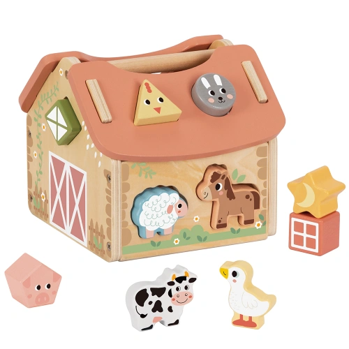 Бебешка дървена къщичка-сортер Моите приятели от фермата PAT69188