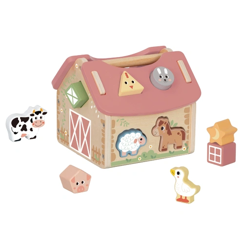 Бебешка дървена къщичка-сортер Моите приятели от фермата PAT69188