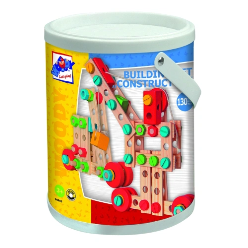 Детски занимателен дървен конструктор в кофа 140 части PAT69230