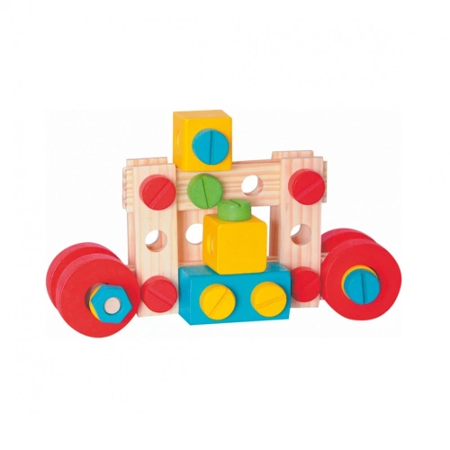 Детски занимателен дървен конструктор в кофа 140 части PAT69230