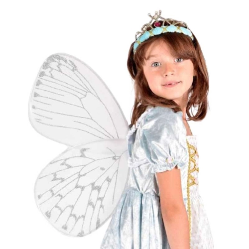 Детски сребристи крила с блестящи линии 59 см PAT69290