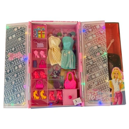 Детски комплект кукла с гардероб със светлини и аксесоари PAT69295