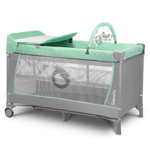 Бебешка кошара на две нива за спане и игра Flower Turquoise PAT69316