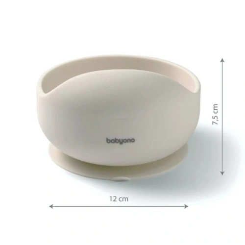 Бежова бебешка силиконова купа с вендуза PAT70990