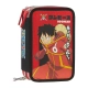 Детски пълен ученически несесер с 3 отделения One Piece Red  - 1