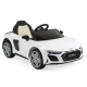 Детска бяла акумулаторна кола със светлини Audi R8 Spyder  - 1